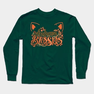 Autumn/Fall Orange Cat Long Sleeve T-Shirt